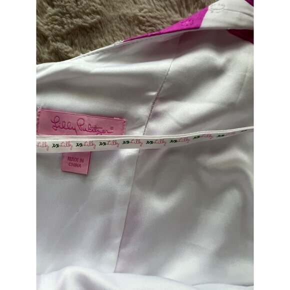 Lilly Pulitzer Pink & White Striped Sleeveless Dress With Bow Detail Adjustable - Picture 13 of 16